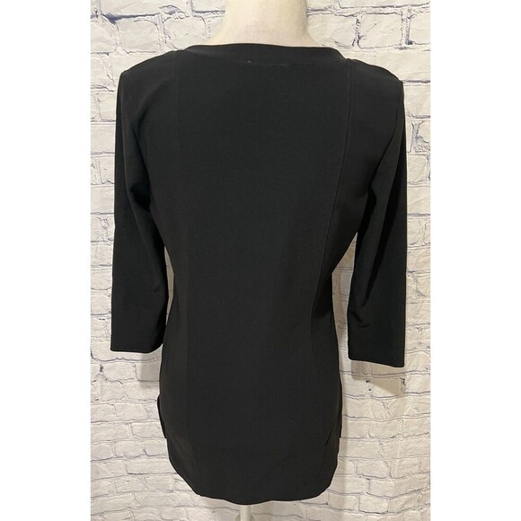 Boston Proper Modern Square Neck Black Long Sleeve Top Size Small - Picture 4 of 6